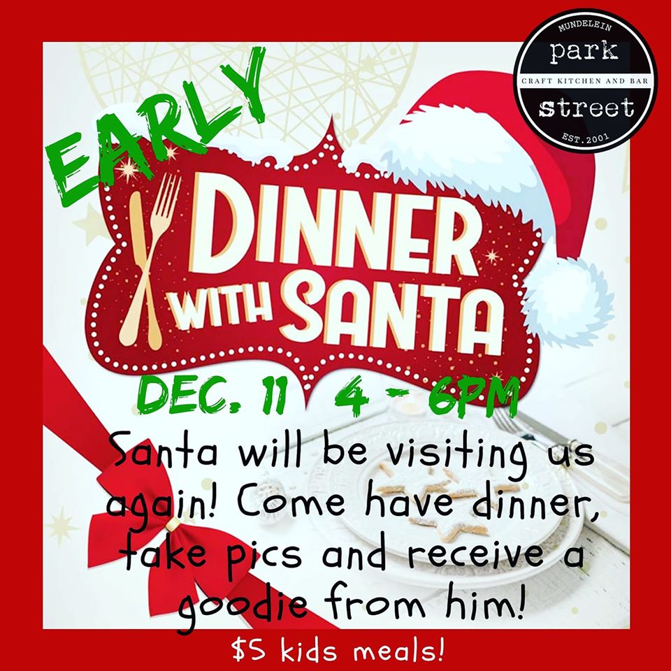 Lake County, Illinois, CVB Early dinner with Santa at Park Street